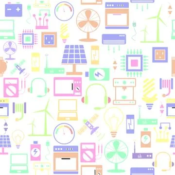 Electric seamless pattern background icon. イラスト素材