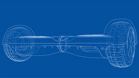 Electric self-balancing scooter. Vector Stock Illustration