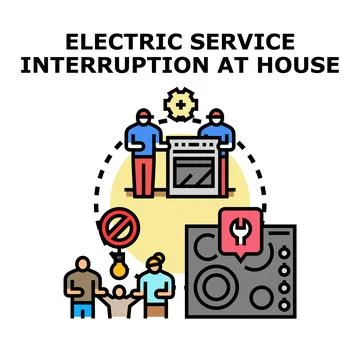 Electric service interruption at house concept vector Ilustración de archivo
