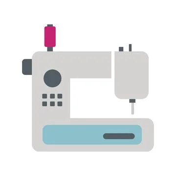Electric sewing machine semi flat color vector object Stock Illustration