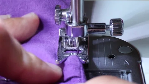 Electric sewing machine - sewing fabric (ext.closeup 6) Stock Footage 78369203