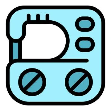 Electric sewing machine stitching fabric with precision and speed Stock Illustration