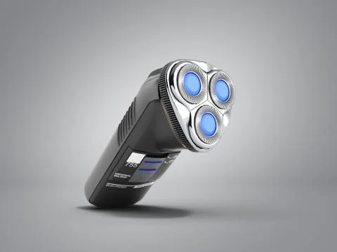 Electric shaver 3d render on grey background Stock Illustration