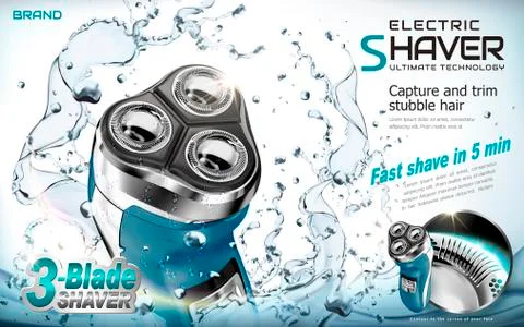 Electric shaver ads Stock Illustration