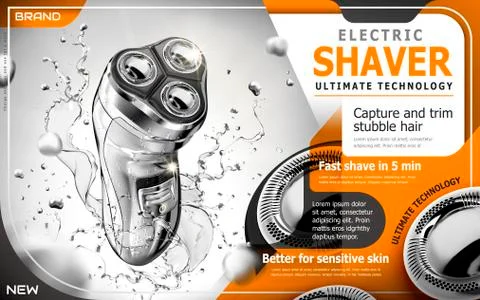 Electric shaver ads Stock Illustration