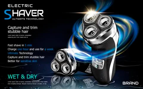 Electric shaver ads Stock-Illustration