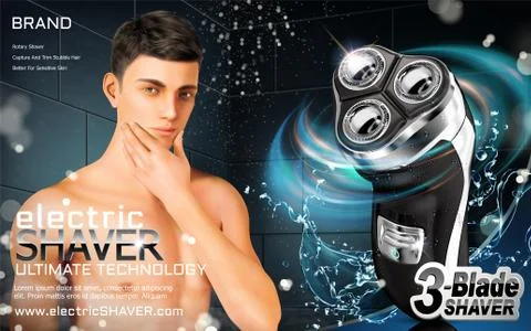 Electric shaver ads Illustrazione stock