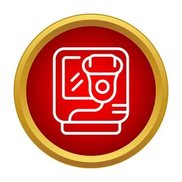 Electric shaver and mirror flat outline style icon Stock Illustration