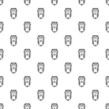 Electric shaver seamless pattern grooming hygiene background Stock Illustration