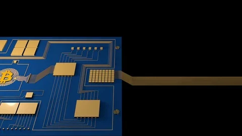 Electric Shema BitCoin Hardware Stock Footage 78846946