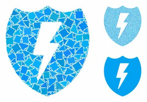 Electric shield Composition Icon of Abrupt Elements Illustrazione stock