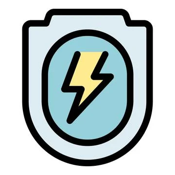 Electric shield protecting power grid infrastructure from cyber attacks Illustrazione stock