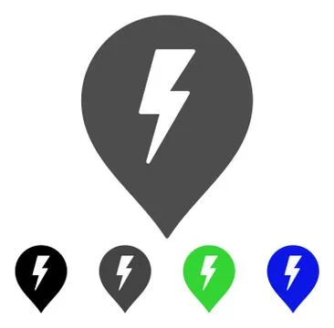 Electric Shock Marker Flat Icon Illustrazione stock