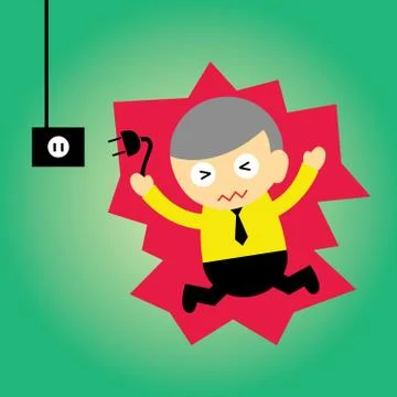 Electric shock vector cartoon Stock Illustration