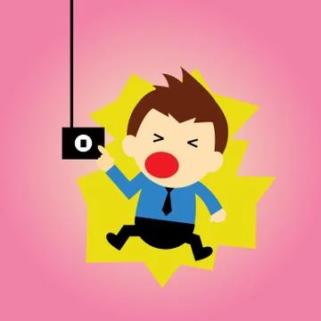 Electric shock vector cartoon Stock Illustration