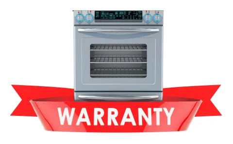 Electric slide-In convection range, kitchen stove warranty concept. 3D render Ilustración de archivo