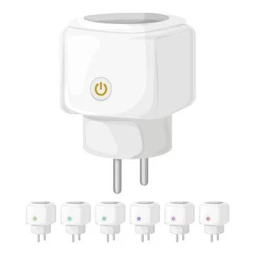 Electric smar plug cartoon vector graphic Stock Illustration