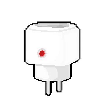 Electric smar plug pixel art vector illustration Stock Illustration