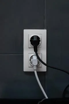 Electric Socket Closeup Wall Outlet Stock Photos