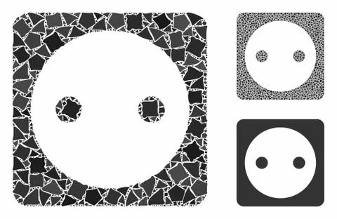 Electric socket Composition Icon of Abrupt Elements Illustrazione stock