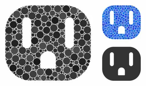 Electric socket Composition Icon of Circle Dots Stock Illustration