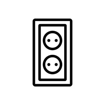 Electric socket connector icon vector. Isolated contour symbol illustration Stockillustratie