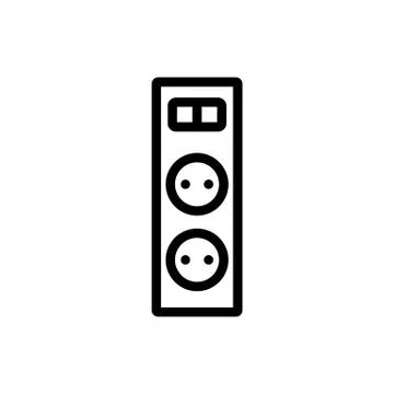 Electric socket connector icon vector. Isolated contour symbol illustration Stockillustratie