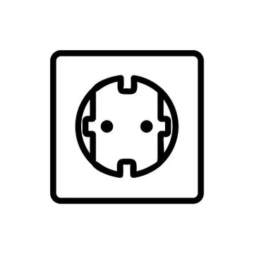 Electric socket connector icon vector. Isolated contour symbol illustration Stock Illustration