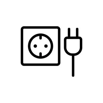 Electric socket connector icon vector. Isolated contour symbol illustration イラスト素材