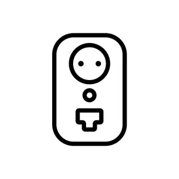 Electric socket connector icon vector. Isolated contour symbol illustration Illustrazione stock