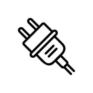Electric socket connector icon vector. Isolated contour symbol illustration Stock Illustration
