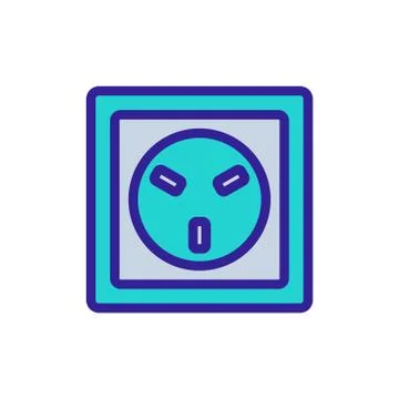 Electric socket connector icon vector. Isolated contour symbol illustration イラスト素材