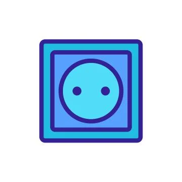 Electric socket connector icon vector. Isolated contour symbol illustration Stock Illustration