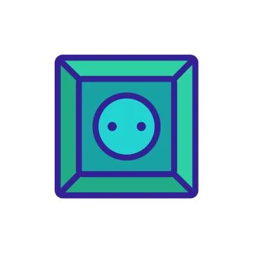 Electric socket connector icon vector. Isolated contour symbol illustration Stockillustratie
