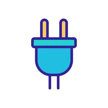 Electric socket connector icon vector. Isolated contour symbol illustration Illustrazione stock