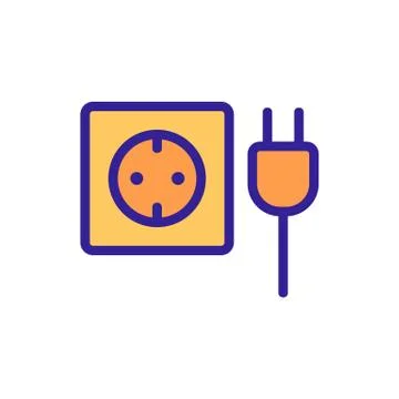Electric socket connector icon vector. Isolated contour symbol illustration Stock Illustration