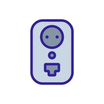 Electric socket connector icon vector. Isolated contour symbol illustration Stock Illustration
