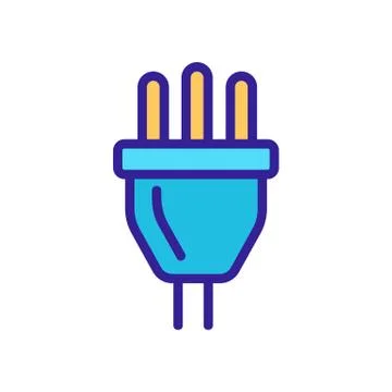 Electric socket connector icon vector. Isolated contour symbol illustration イラスト素材