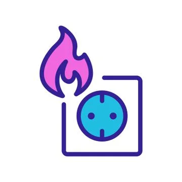 Electric socket connector icon vector. Isolated contour symbol illustration イラスト素材