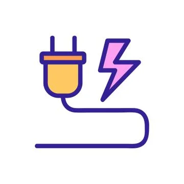 Electric socket connector icon vector. Isolated contour symbol illustration Stock Illustration