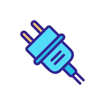 Electric socket connector icon vector. Isolated contour symbol illustration 库存插图