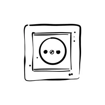 Electric socket doodle sketch. Stock Illustration