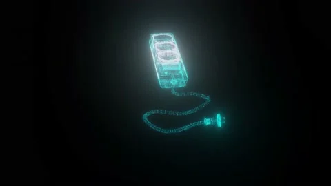 Electric Socket Hologram 4k Stock Footage 146750265