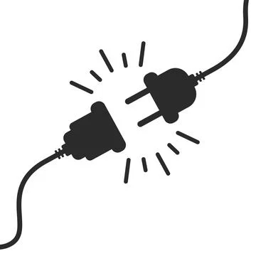 Electric socket icon in flat style. Connection and disconnection vector ill.. Illustrazione stock
