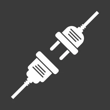 Electric socket icon in flat style. Connection and disconnection vector ill.. Stock Illustration