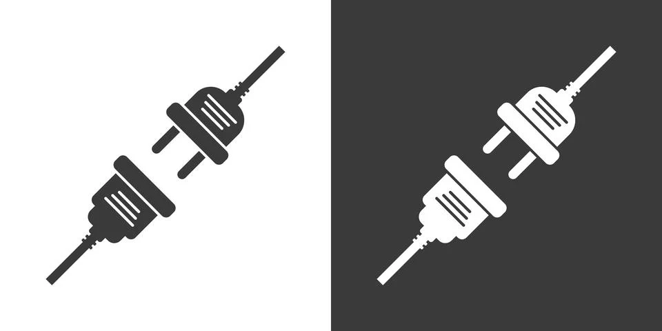 Electric socket icon in flat style. Connection and disconnection vector ill.. Stock Illustration