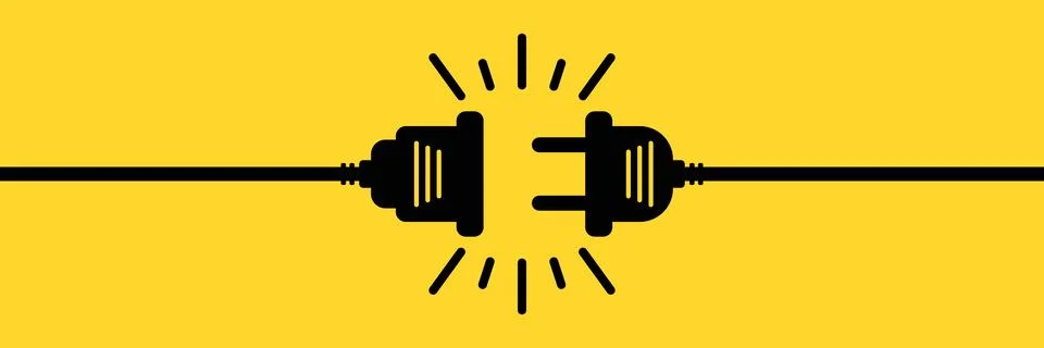 Electric socket icon in flat style. Connection and disconnection vector ill.. Stock Illustration