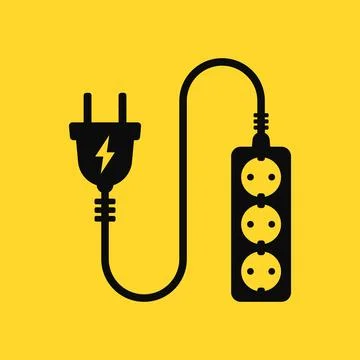 Electric socket icon in flat style. Connection and disconnection vector ill.. Stockillustratie