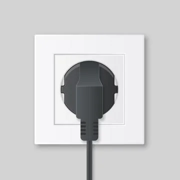 Electric socket icon in flat style. Connection and disconnection vector ill.. Stock Illustration