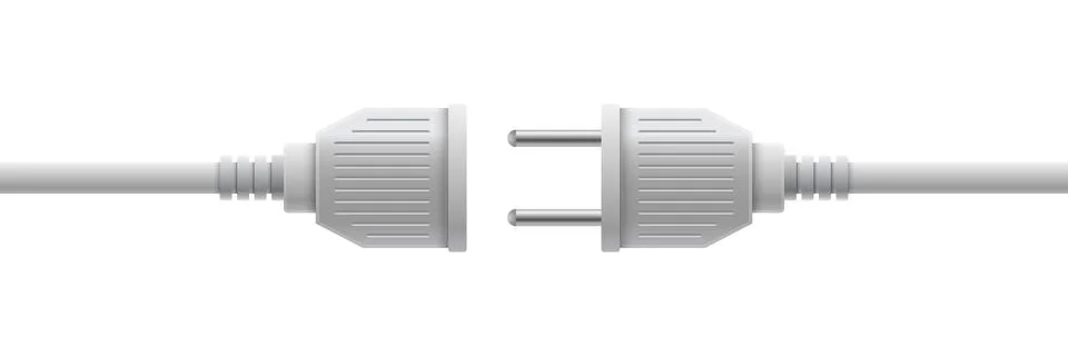 Electric socket icon in flat style. Connection and disconnection vector ill.. Stock Illustration